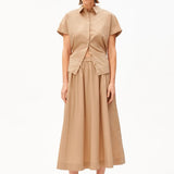 ARMEDANGELS - A - Linien Midirock aus Popelin • true camel - ROSA ECK