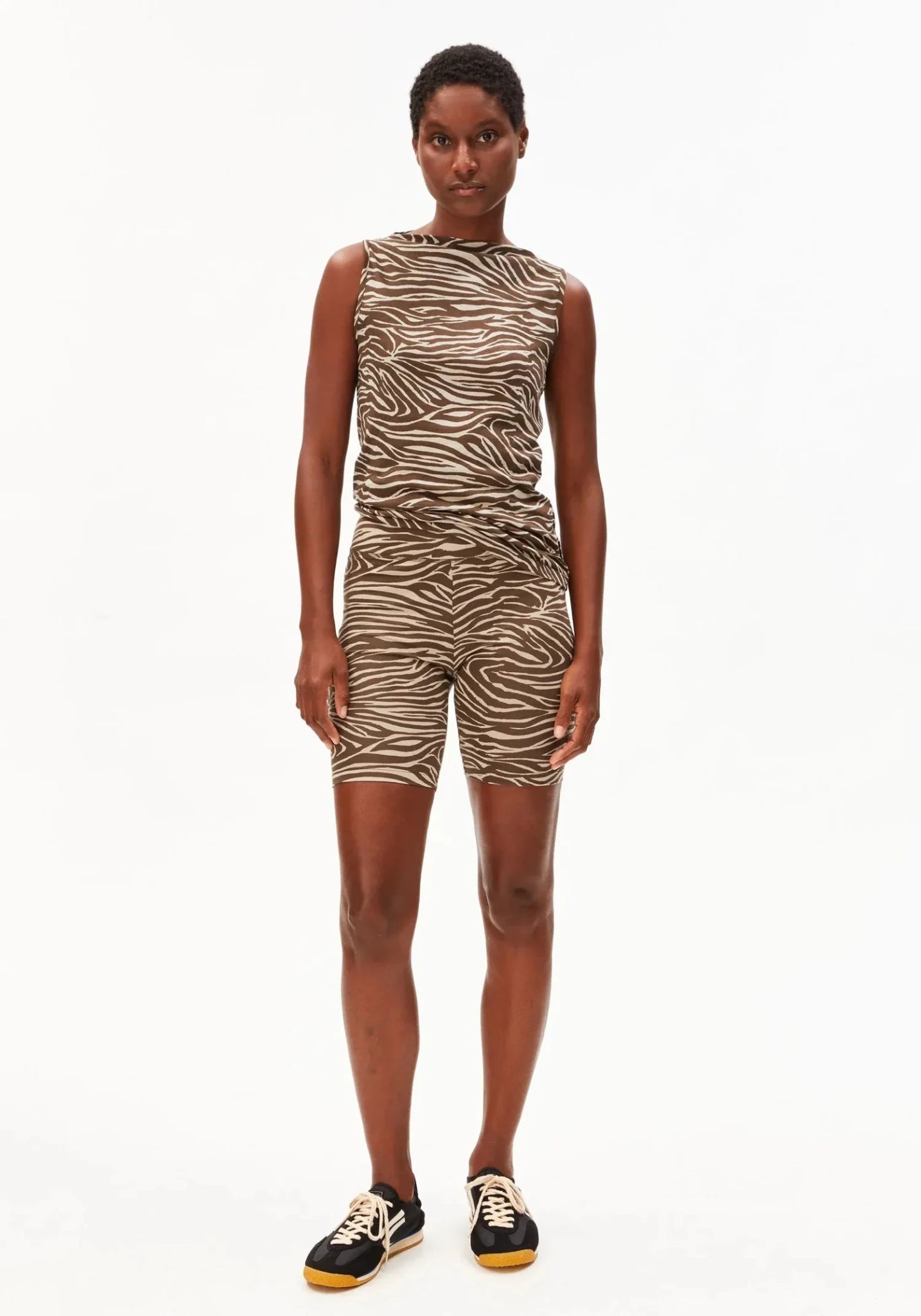 ARMEDANGELS - Boat Neck Top mit Zebramuster • Sandstone - ROSA ECK