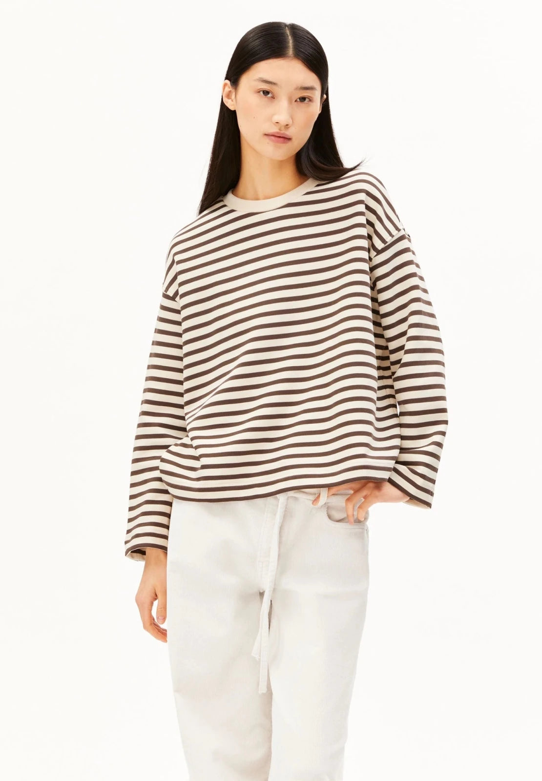 ARMEDANGELS - FRANKAA MAARLEN STRIPE Pullover • undyed-claystone - ROSA ECK