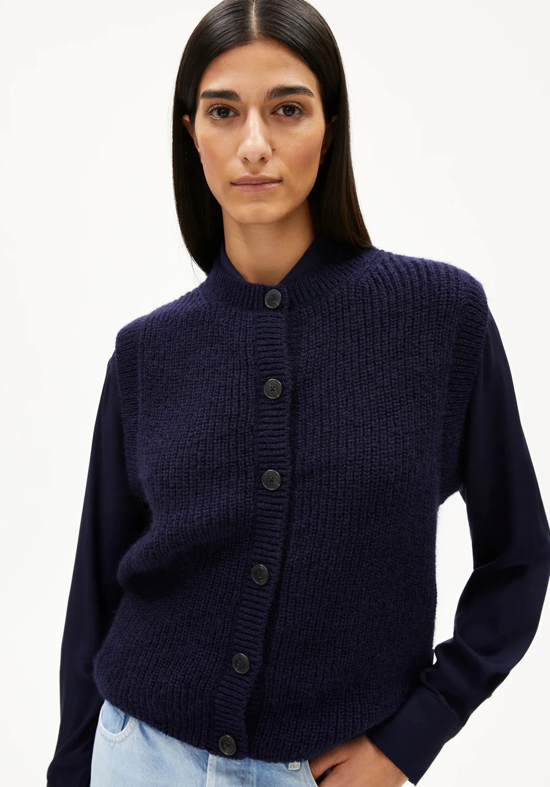 ARMEDANGELS - HELGEAA PREMIUM Top • tinted navy - Top - ROSA ECK