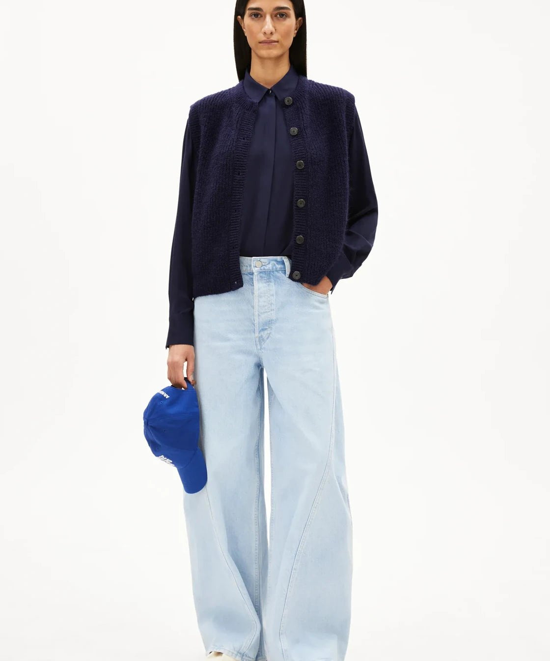 ARMEDANGELS - HELGEAA PREMIUM Top • tinted navy - Top - ROSA ECK
