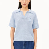 ARMEDANGELS - ICONIC Å Baumwoll-Polo-Strickpullover • mistblue - ROSA ECK