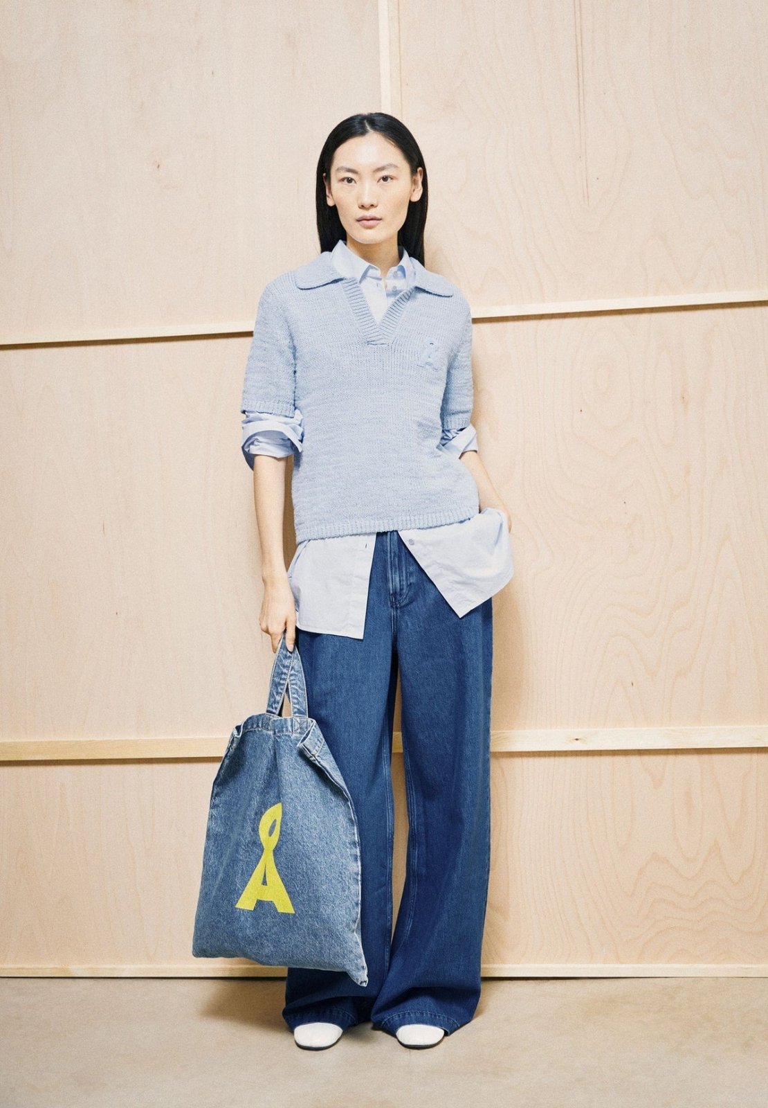 ARMEDANGELS - ICONIC Å Baumwoll-Polo-Strickpullover • mistblue - ROSA ECK