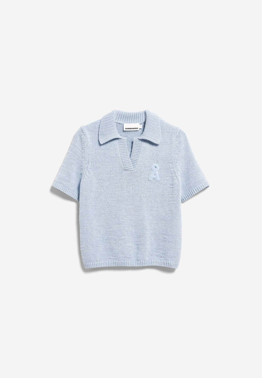 ARMEDANGELS - ICONIC Å Baumwoll-Polo-Strickpullover • mistblue - ROSA ECK