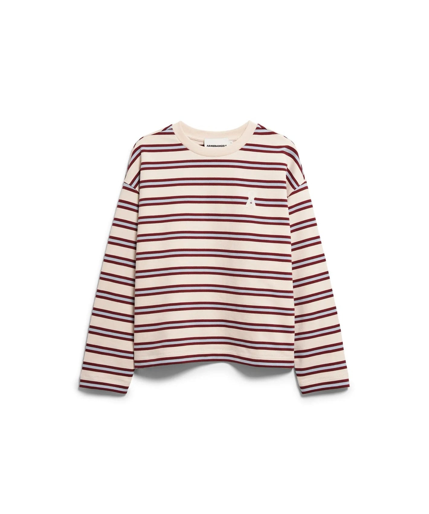 ARMEDANGELS - ICONIC Å FRANKAA BOLD Pullover • undyed-velvet red-soft blue - ROSA ECK