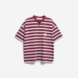 ARMEDANGELS - ICONIC Å Gestreiftes T-Shirt • velvet red-soft blue-undyed - ROSA ECK