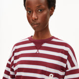 ARMEDANGELS - ICONIC Å Gestreiftes T-Shirt • velvet red-soft blue-undyed - ROSA ECK
