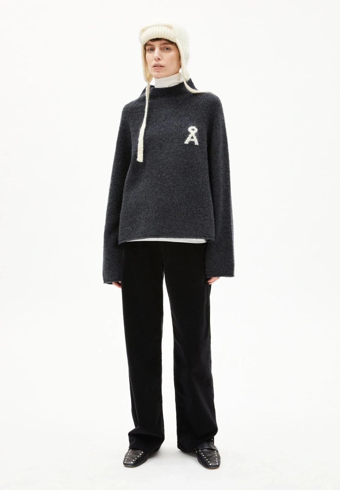 ARMEDANGELS - ICONIC Å MONALAA BOUCLÉ Strickpullover • steel melange-oatmilk - ROSA ECK