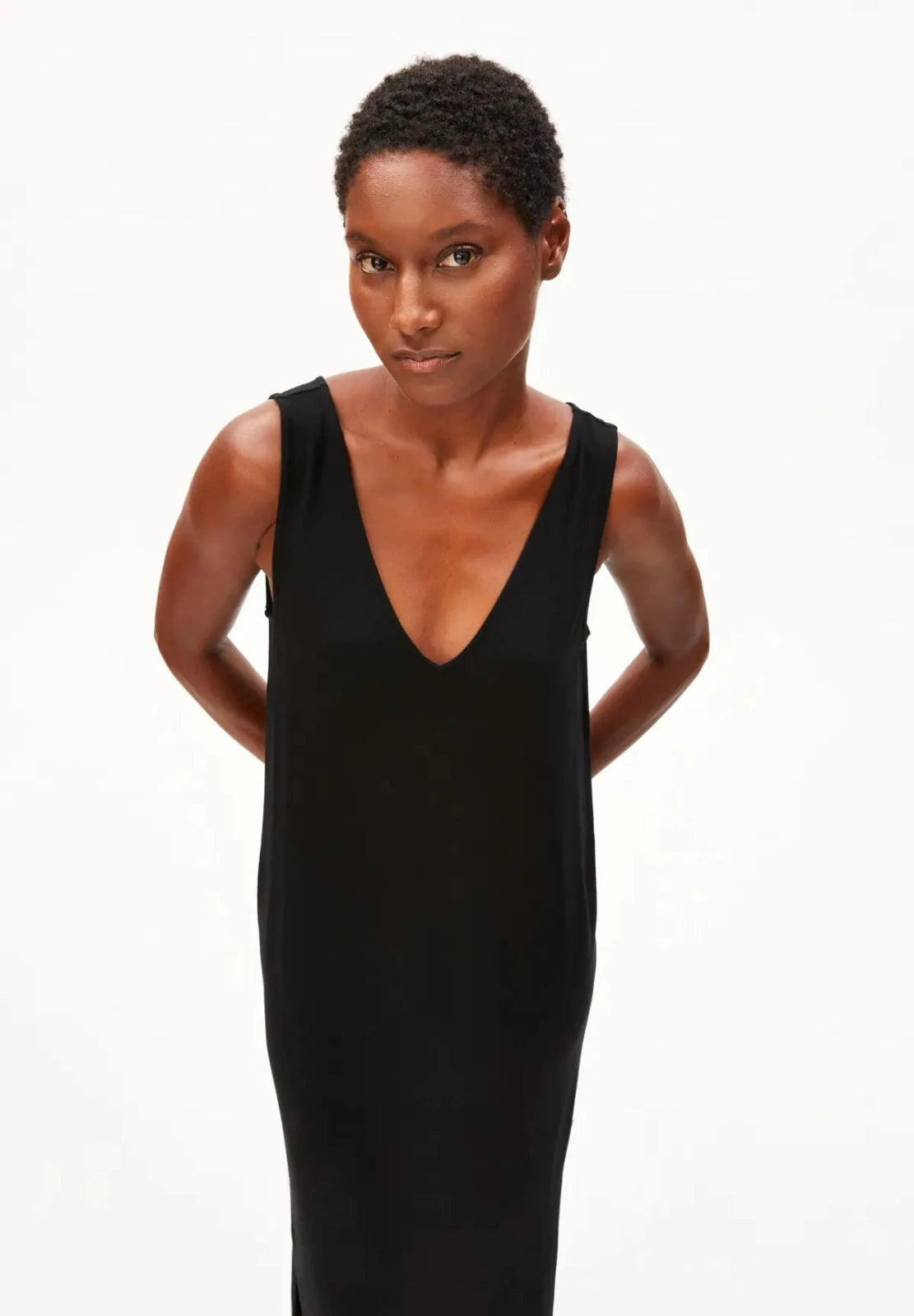 ARMEDANGELS - Jersey Midi Kleid • black - ROSA ECK