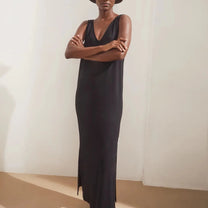 ARMEDANGELS - Jersey Midi Kleid • black - ROSA ECK