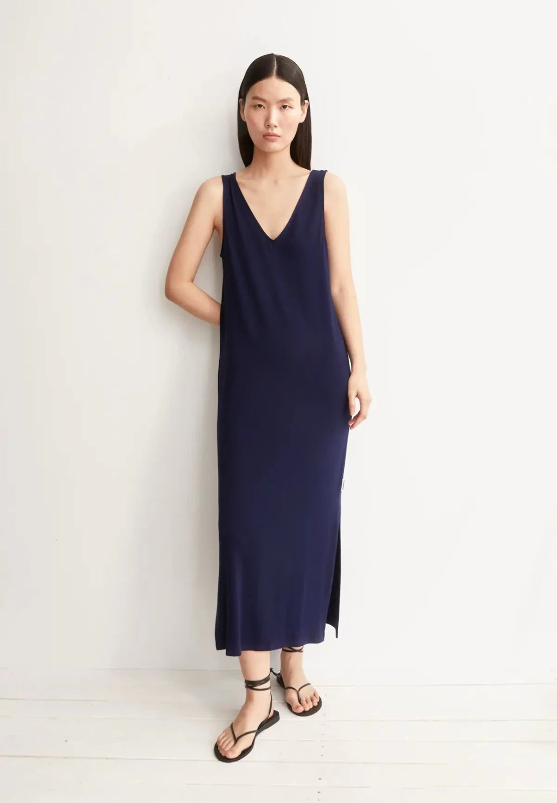 ARMEDANGELS - Jersey Midi Kleid • tinted navy - ROSA ECK