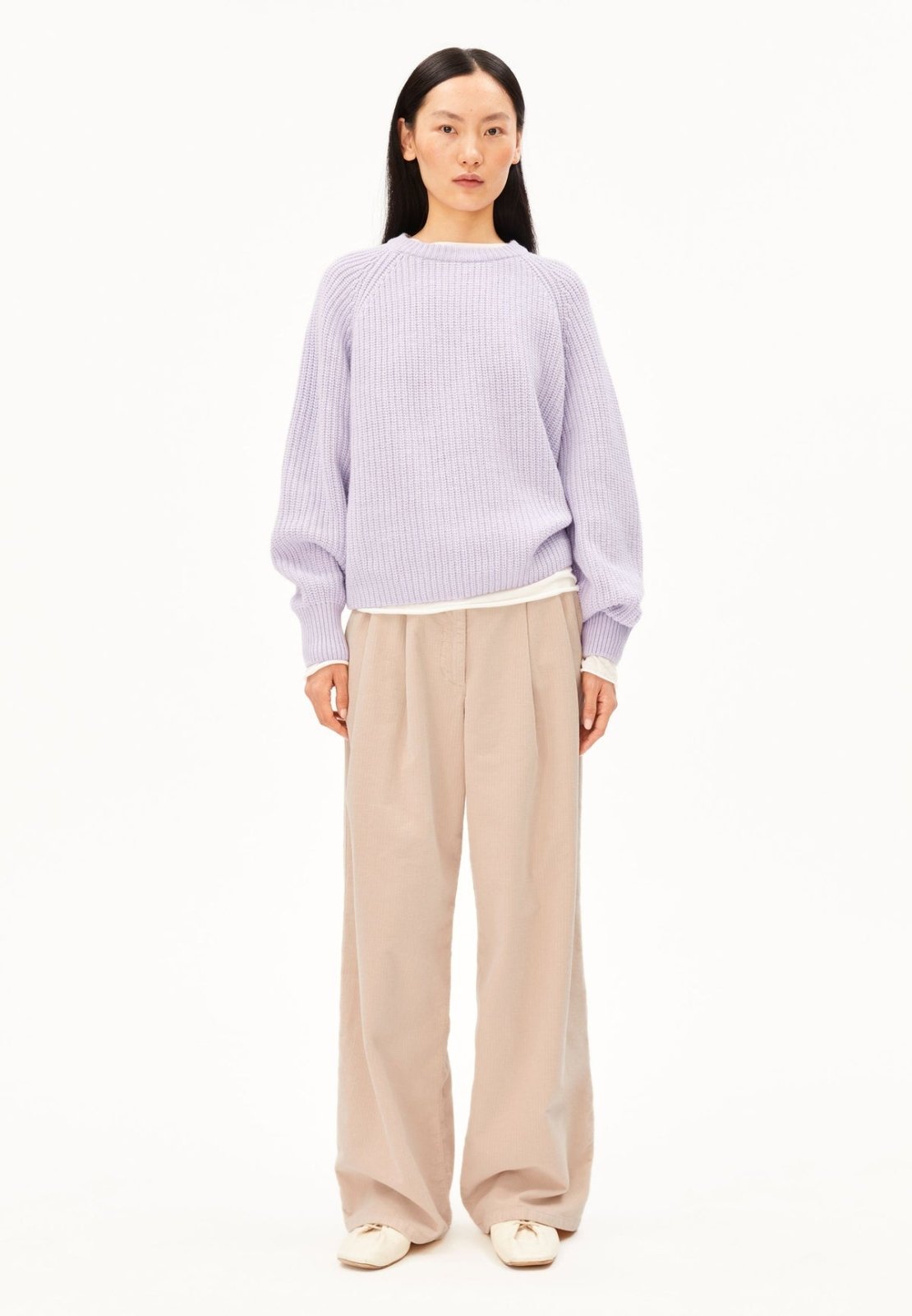 ARMEDANGELS - KAAGI Rippstrick-Pullover • moonlit lilac - ROSA ECK