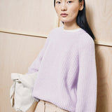 ARMEDANGELS - KAAGI Rippstrick-Pullover • moonlit lilac - ROSA ECK