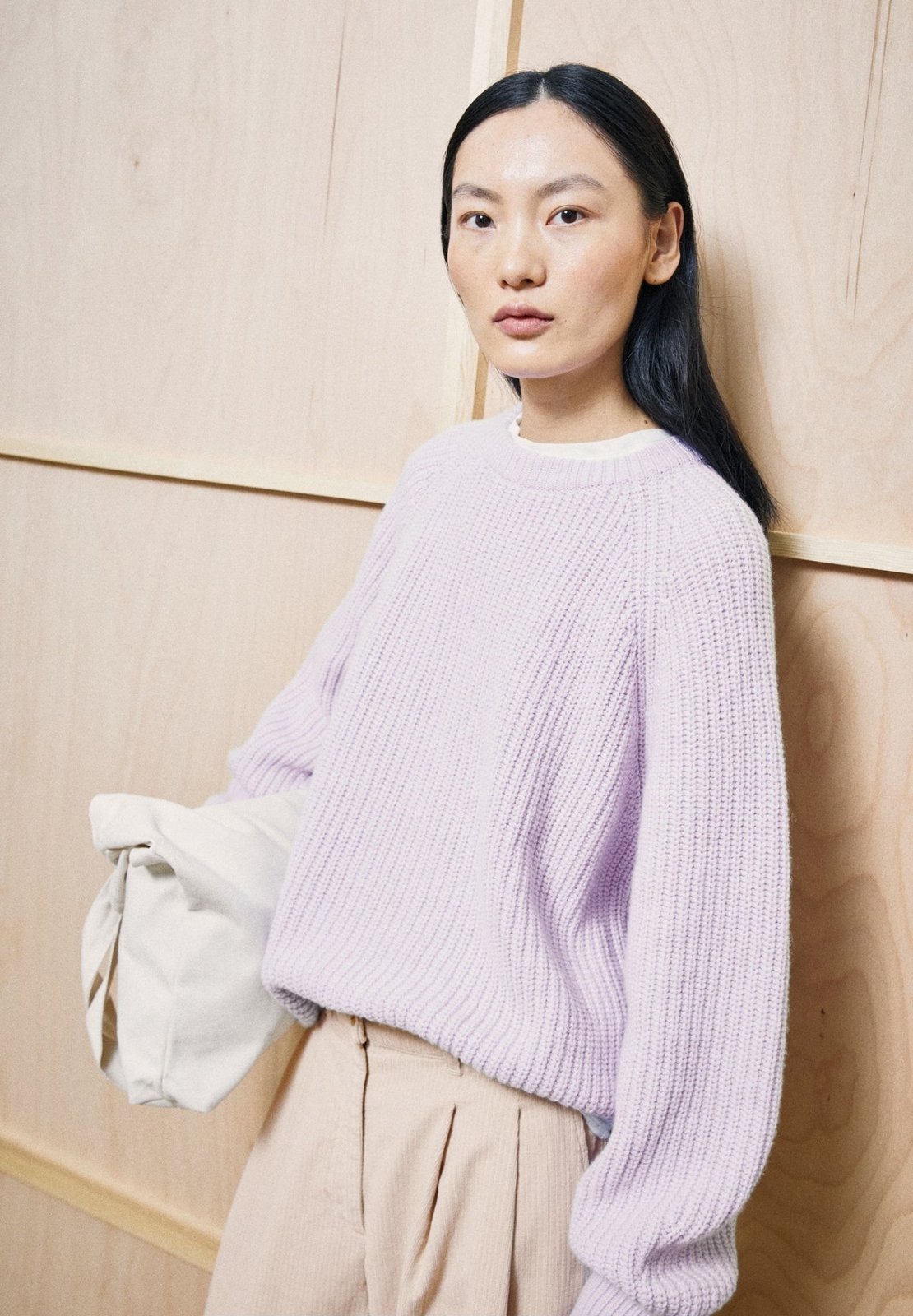 ARMEDANGELS - KAAGI Rippstrick-Pullover • moonlit lilac - ROSA ECK