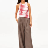 ARMEDANGELS - KANITAA Gestreiftes Ripp - Top • pink mist - mars red - Top - ROSA ECK