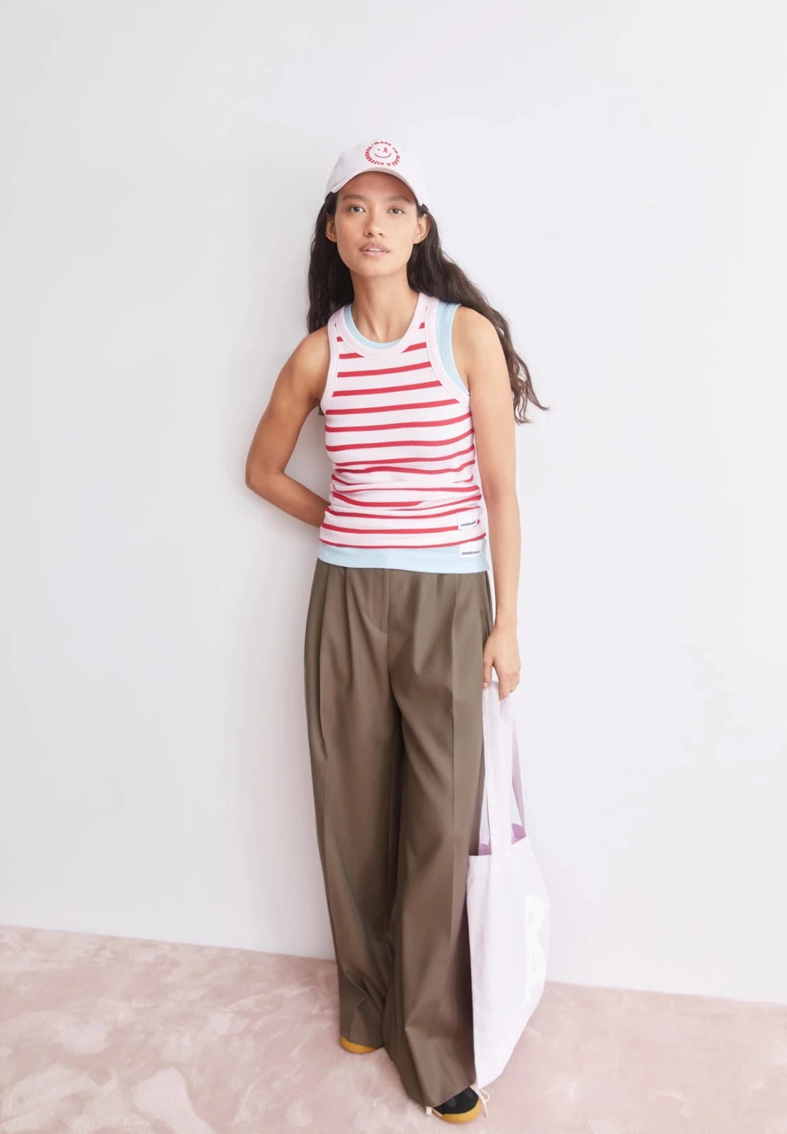 ARMEDANGELS - KANITAA Gestreiftes Ripp - Top • pink mist - mars red - Top - ROSA ECK