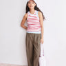 ARMEDANGELS - KANITAA Gestreiftes Ripp - Top • pink mist - mars red - Top - ROSA ECK
