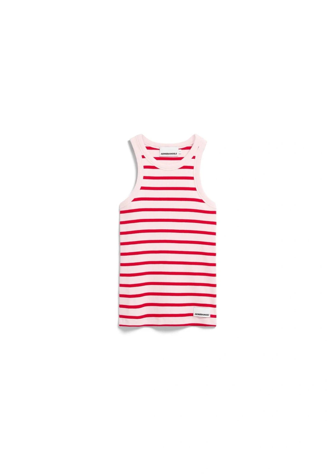 ARMEDANGELS - KANITAA Gestreiftes Ripp - Top • pink mist - mars red - Top - ROSA ECK