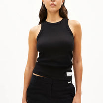 ARMEDANGELS - KANITAA Ripp - Top aus Bio - Baumwoll - Mix | black - Top - ROSA ECK - 