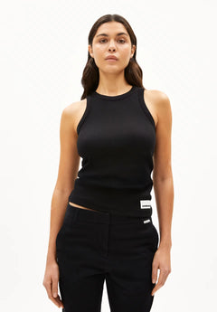 ARMEDANGELS - KANITAA Ripp - Top aus Bio - Baumwoll - Mix | black - Top - ROSA ECK - 