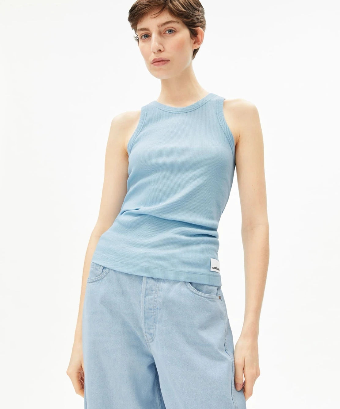 ARMEDANGELS - KANITAA Ripp - Top • blue glow - Top - ROSA ECK