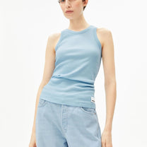 ARMEDANGELS - KANITAA Ripp - Top • blue glow - Top - ROSA ECK
