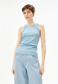 ARMEDANGELS - KANITAA Ripp - Top • blue glow - Top - ROSA ECK