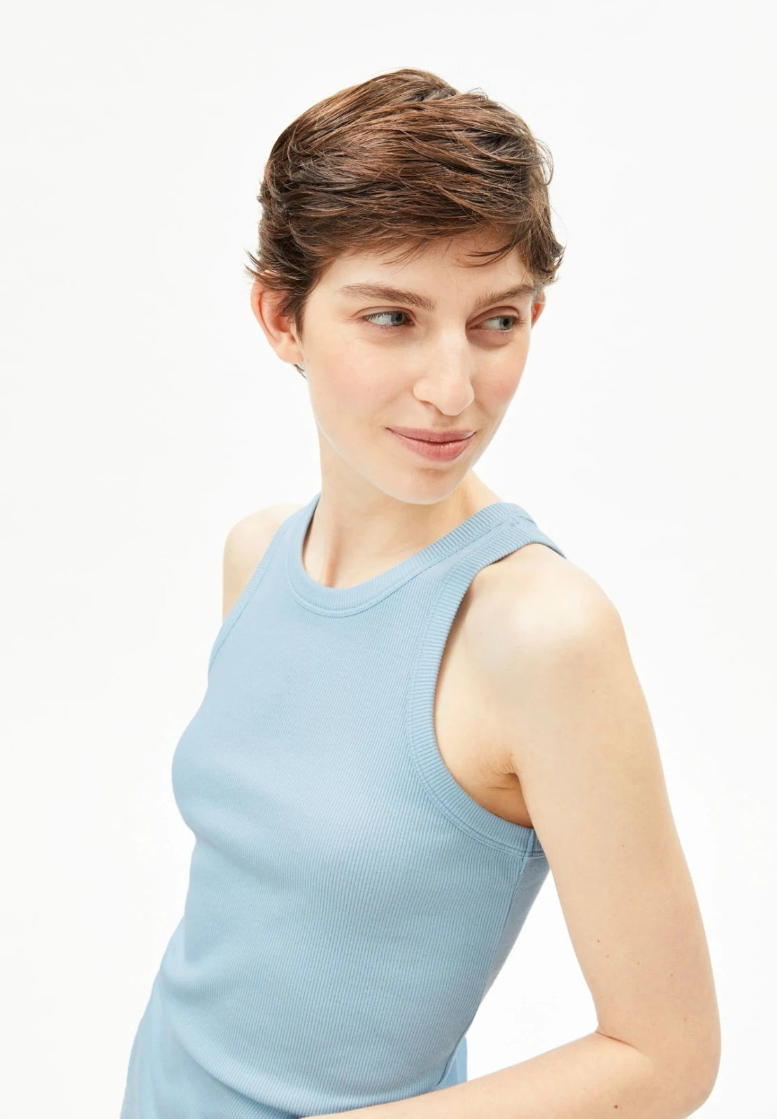 ARMEDANGELS - KANITAA Ripp - Top • blue glow - Top - ROSA ECK