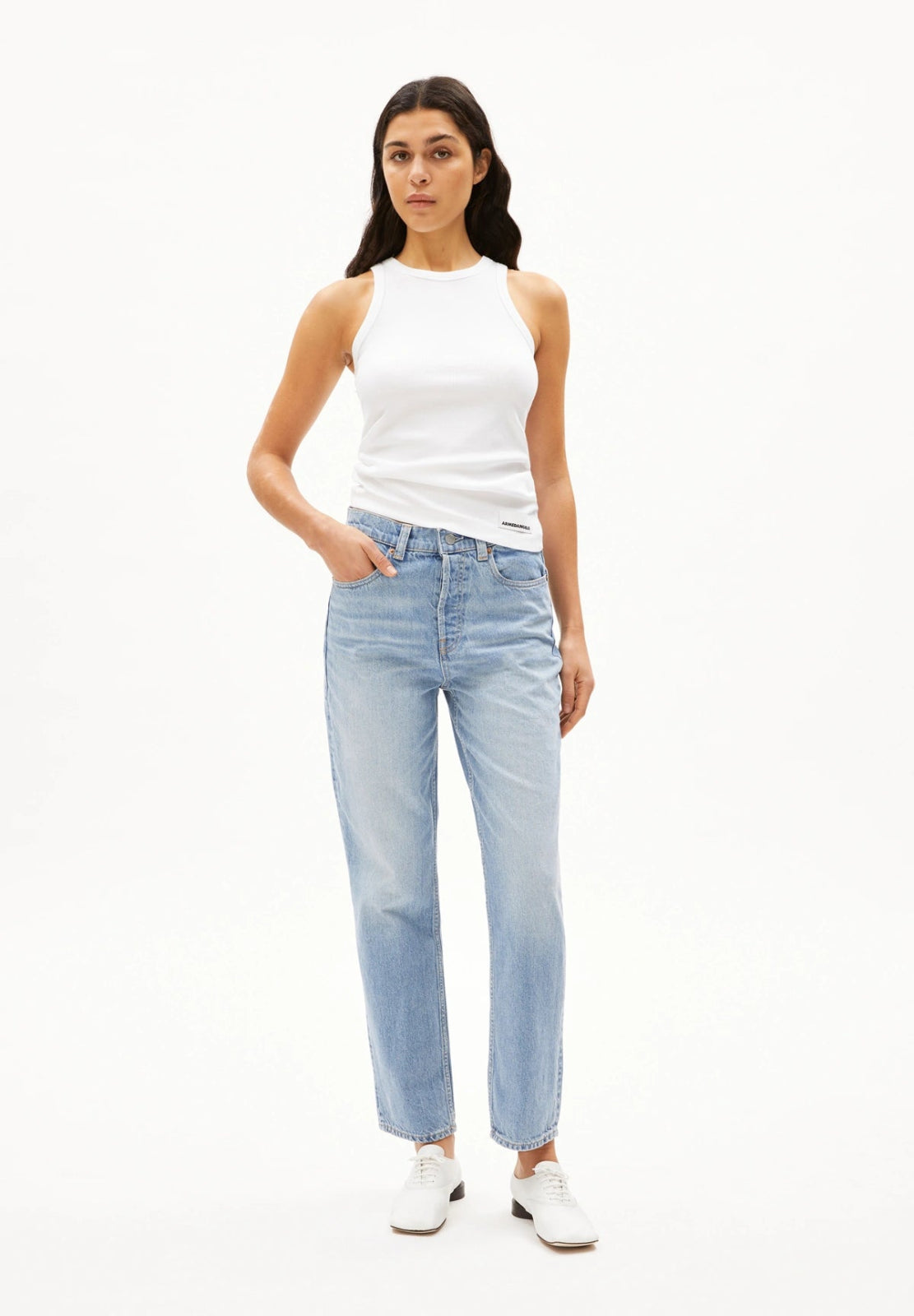 ARMEDANGELS - KANITAA Ripp - Top • white - Top - ROSA ECK