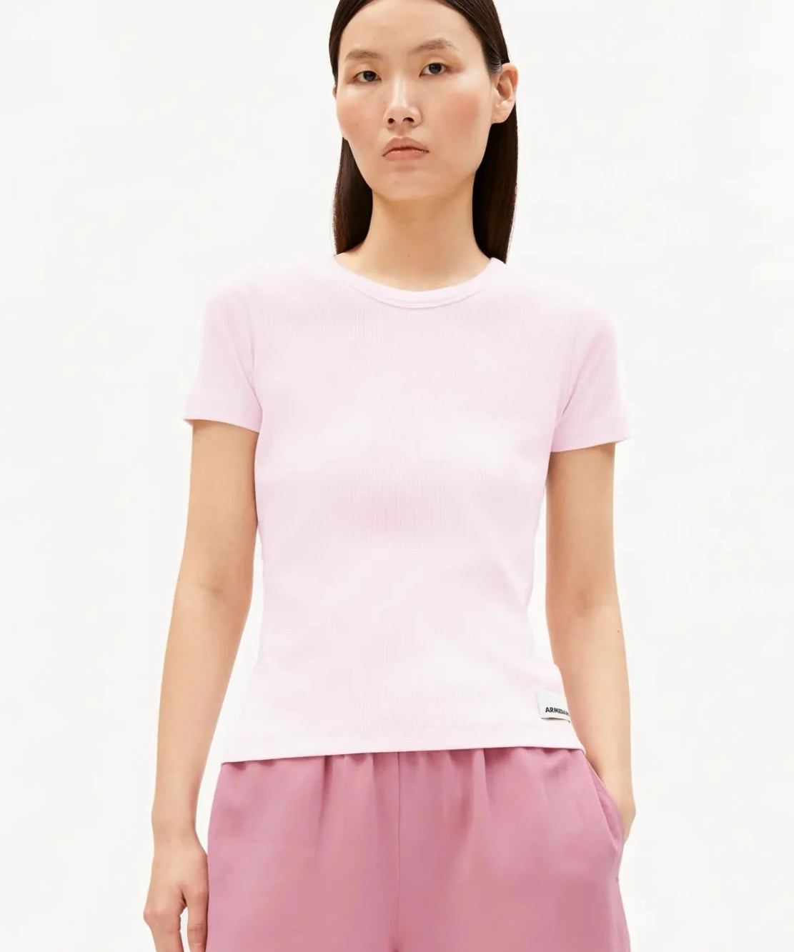 ARMEDANGELS - KARDAA Ripp T-Shirt • pink mist - ROSA ECK