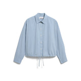 ARMEDANGELS - Karierte Bluse mit Kordelzug • skylight-oatmilk - ROSA ECK