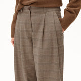 Karierte Bundfaltenhose • claystone-sand stone