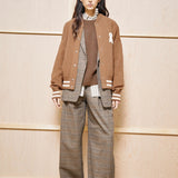 Karierte Bundfaltenhose • claystone-sand stone