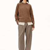 Karierte Bundfaltenhose • claystone-sand stone