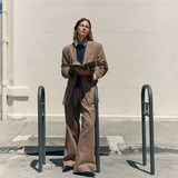 Karierte Bundfaltenhose • claystone-sand stone