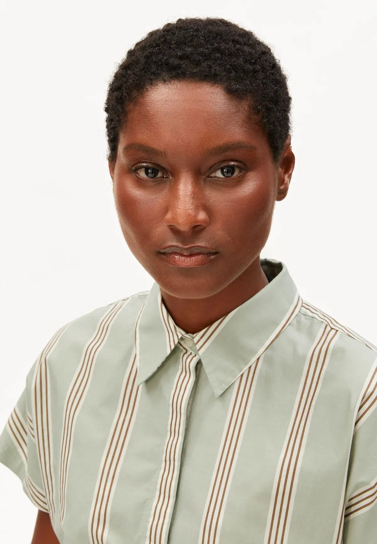 ARMEDANGELS - LARISAANA Popelin Bluse mit Streifen • foam - light oatmilk - dried palm - ROSA ECK