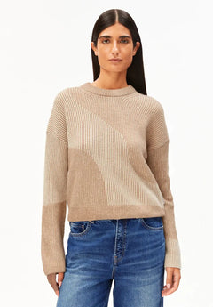 ARMEDANGELS - MAYRAA VANISE Strickpullover • camel melange - oatmilk - Pullover - ROSA ECK