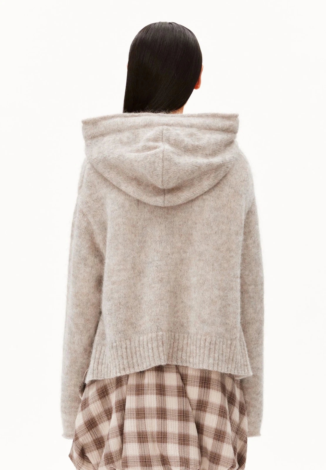 ARMEDANGELS - Mohair-Mix Strick-Hoodie • honey melange - ROSA ECK