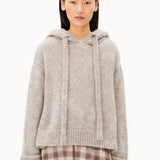 ARMEDANGELS - Mohair-Mix Strick-Hoodie • honey melange - ROSA ECK