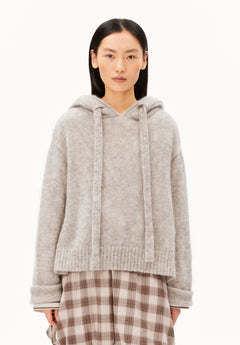 ARMEDANGELS - Mohair-Mix Strick-Hoodie • honey melange - ROSA ECK