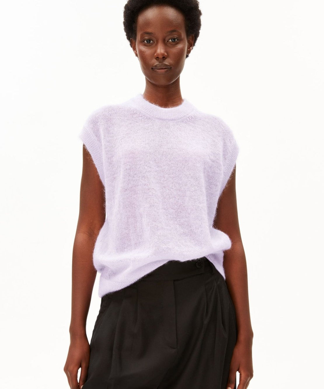 ARMEDANGELS - Mohair-Mix Strickpullunder • moonlit lilac - ROSA ECK