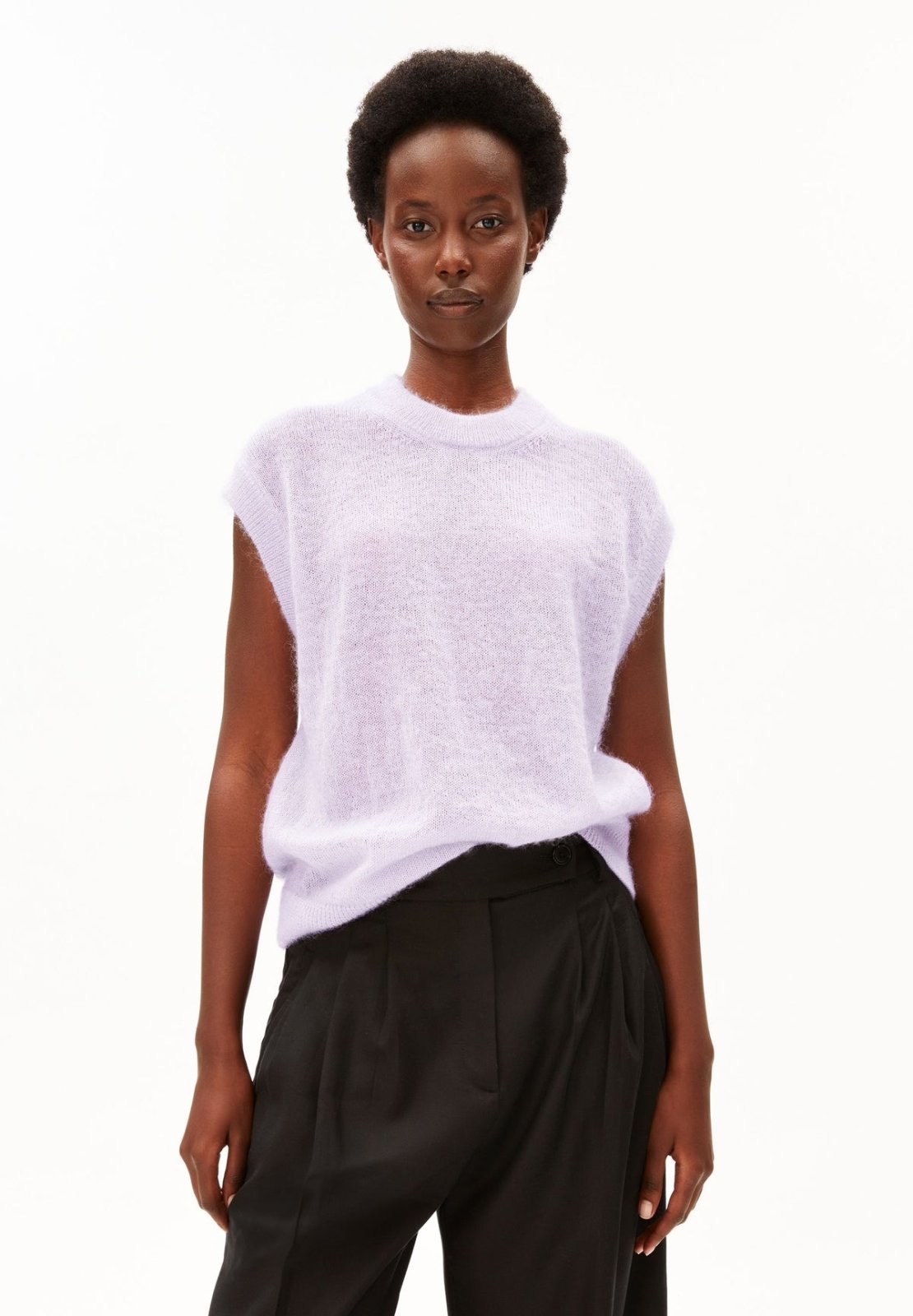 ARMEDANGELS - Mohair-Mix Strickpullunder • moonlit lilac - ROSA ECK