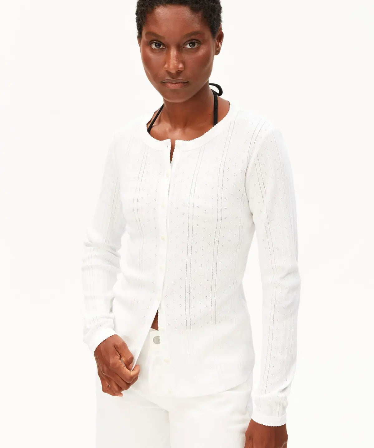 ARMEDANGELS - Pointelle Cardigan • white - ROSA ECK
