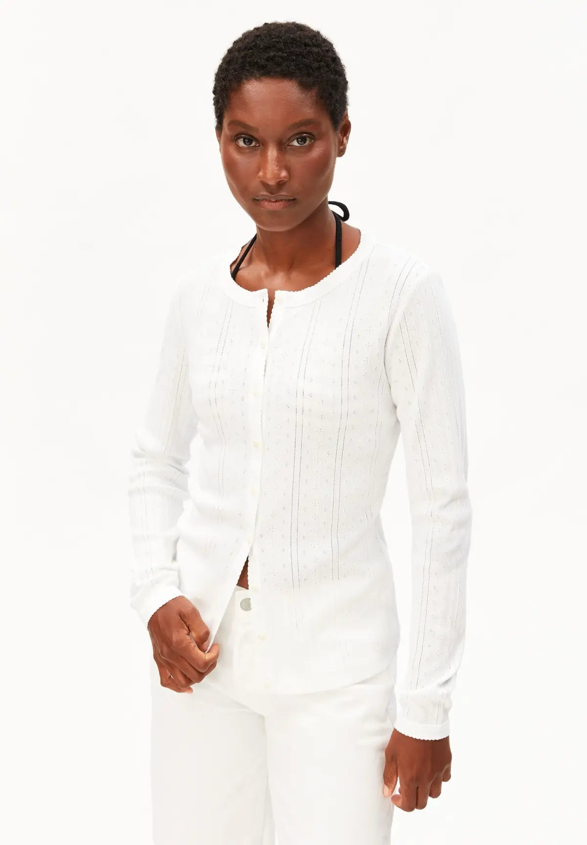 ARMEDANGELS - Pointelle Cardigan • white - ROSA ECK