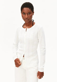 ARMEDANGELS - Pointelle Cardigan • white - ROSA ECK