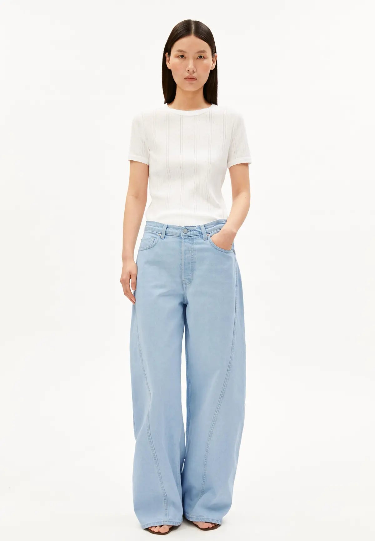 ARMEDANGELS - Pointelle T-Shirt • white - ROSA ECK