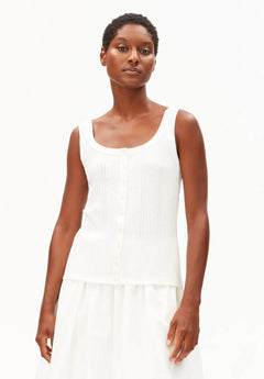 ARMEDANGELS - Pointelle Top • white - ROSA ECK