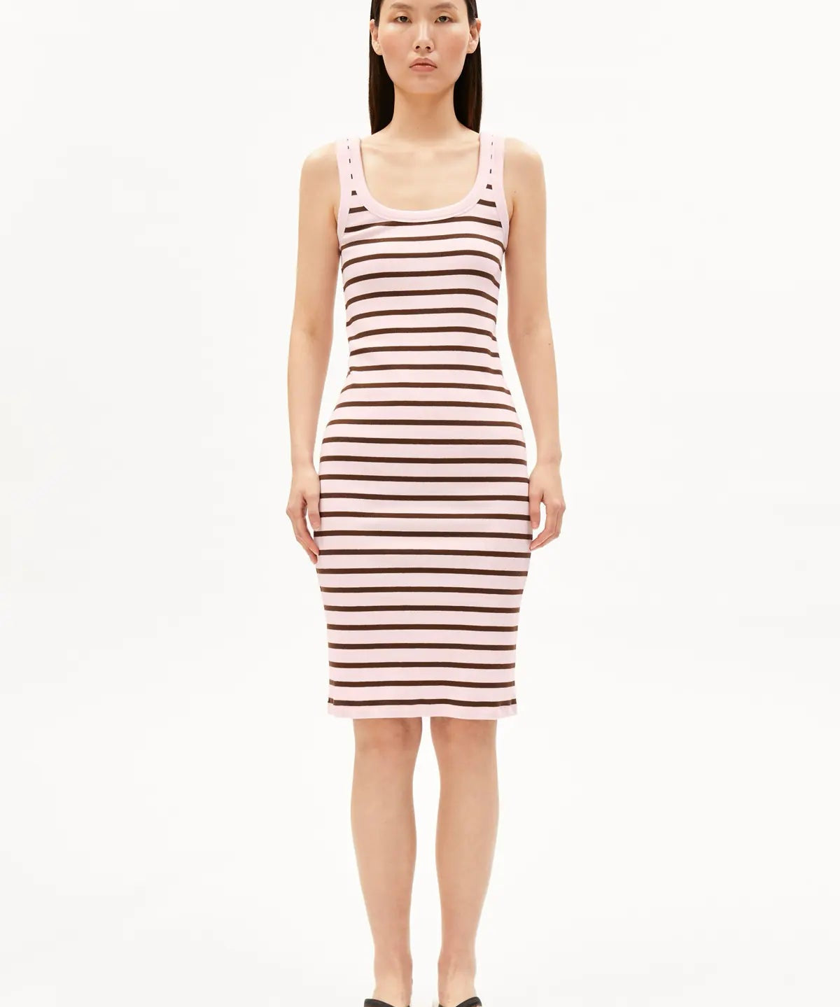 ARMEDANGELS - Ripp Trägerkleid mit Streifen • pink mist - dried palm - ROSA ECK