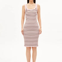 ARMEDANGELS - Ripp Trägerkleid mit Streifen • pink mist - dried palm - ROSA ECK