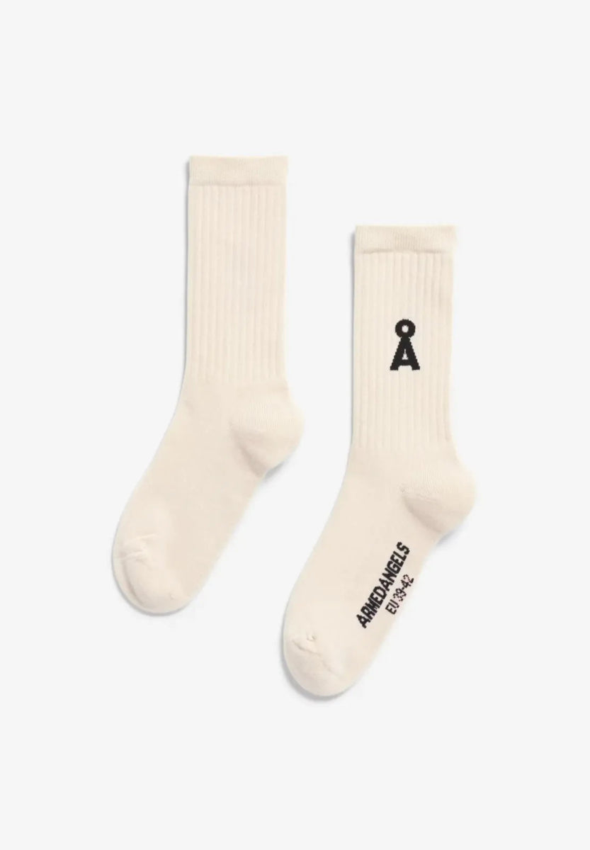 ARMEDANGELS - SAAMUS BOLD Socken • oatmilk - black - Socken - ROSA ECK Concept Store
